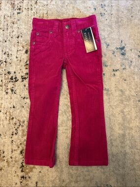 Vintage Ralph Lauren Kids Toddler Girls Bright Hot Pink Fuschia Corduroy Pants